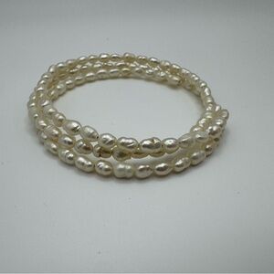 Honora Freshwater Pearl Coil Bracelet - White